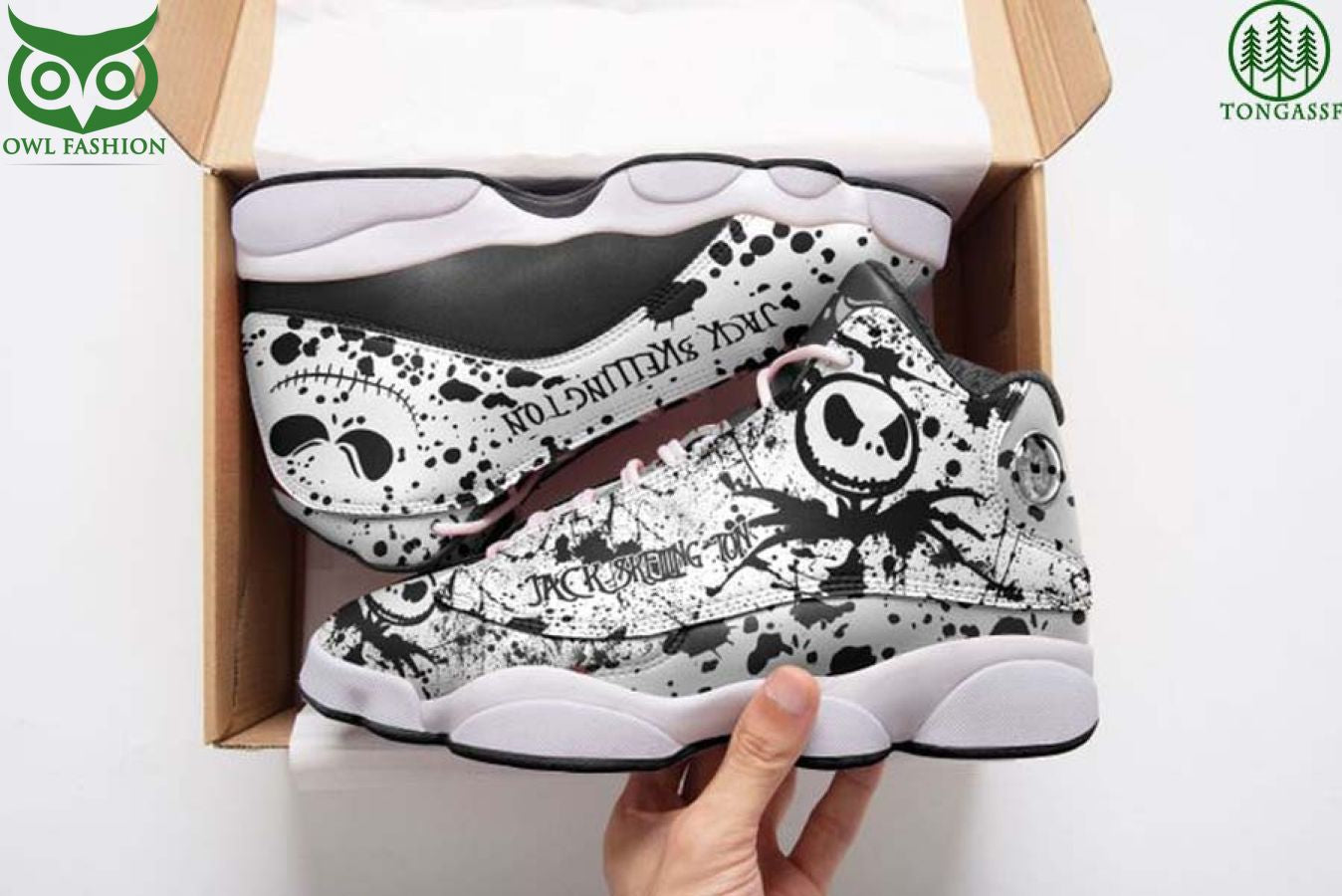 Ideafootwear Jack Skellington AJ13 Sneakers Shoes For Men And Women 7