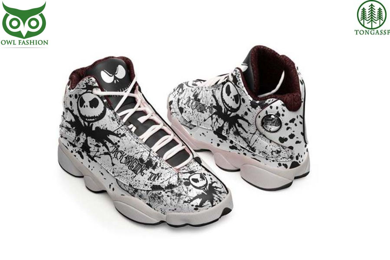 Ideafootwear Jack Skellington AJ13 Sneakers Shoes For Men And Women 7
