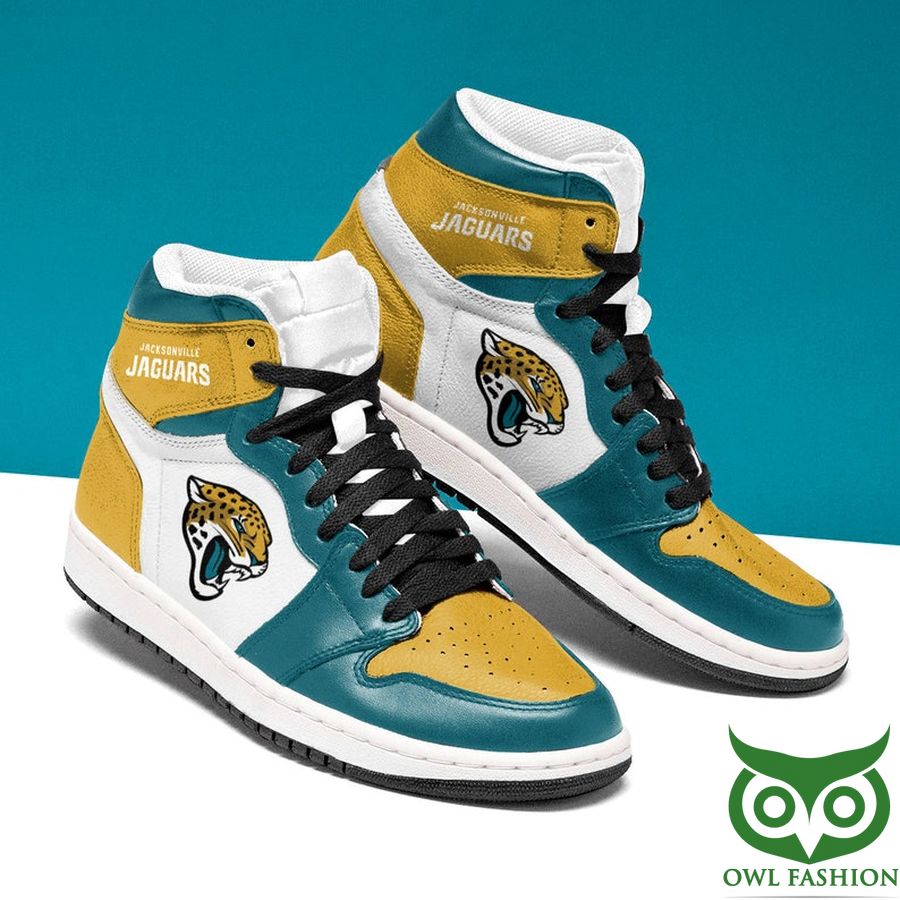 Ideafootwear Jacksonville Jaguars AJ1 High Sneakers Shoes For Men And Women 13
