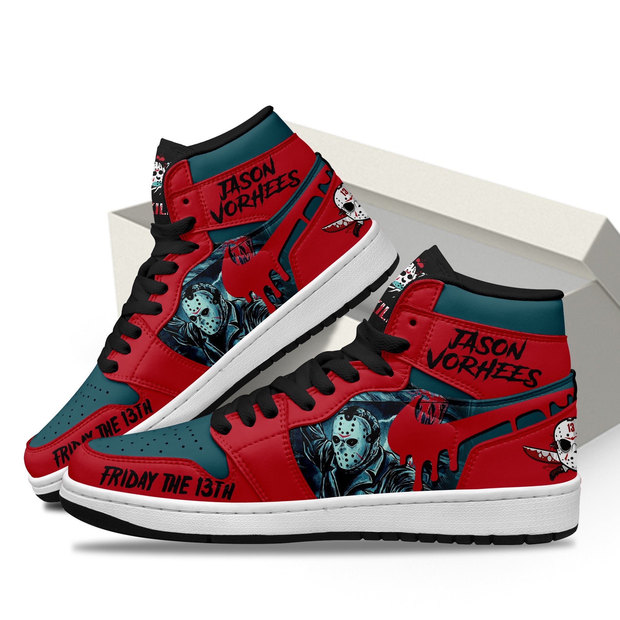Ideafootwear Jason Voorhees AJ1 High Sneakers Shoes For Men And Women 2