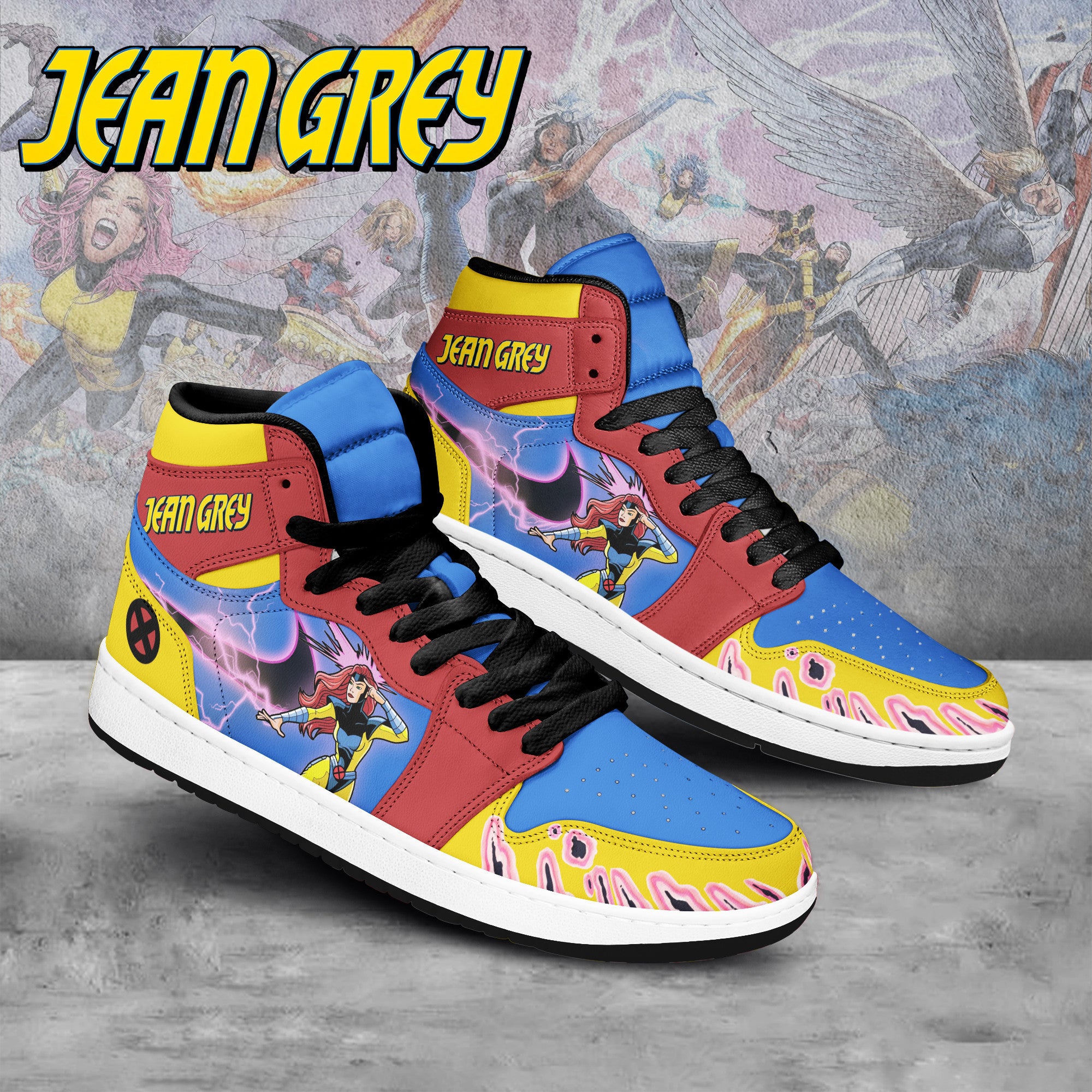 Ideafootwear Jean Grey X-Men AJ1 High Sneakers Shoes For Men And Women 2