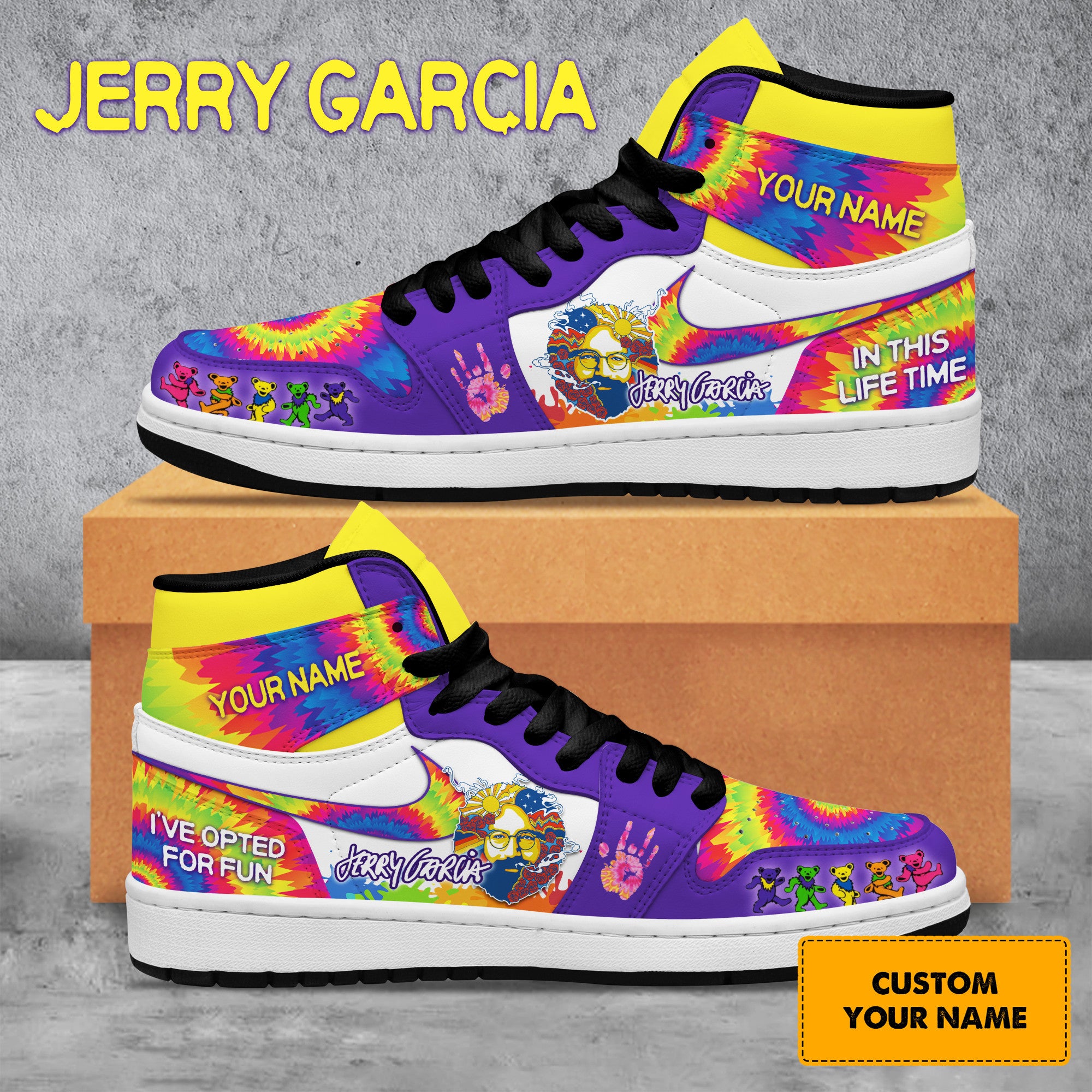 Ideafootwear Jerry Garcia AJ1 High Sneakers Shoes For Men And Women 2