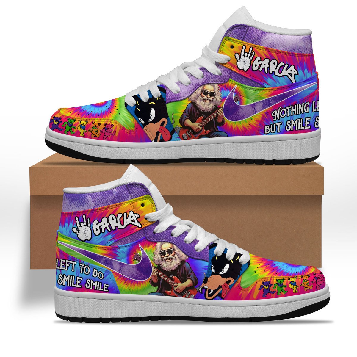 Ideafootwear Jerry Garcia AJ1 High Sneakers Shoes For Men And Women 4