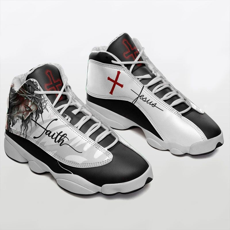 Ideafootwear Jesus Faith AJ13 Sneakers Shoes For Men And Women 1