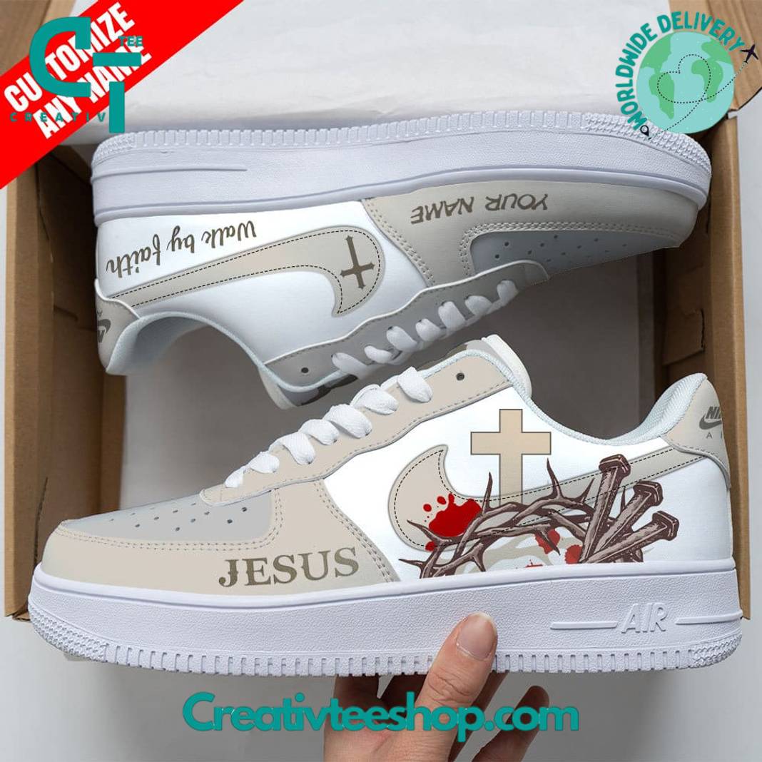 Ideafootwear Jesus Walk by Faith Air Low-Top Sneakers Shoes For Men And Women 1
