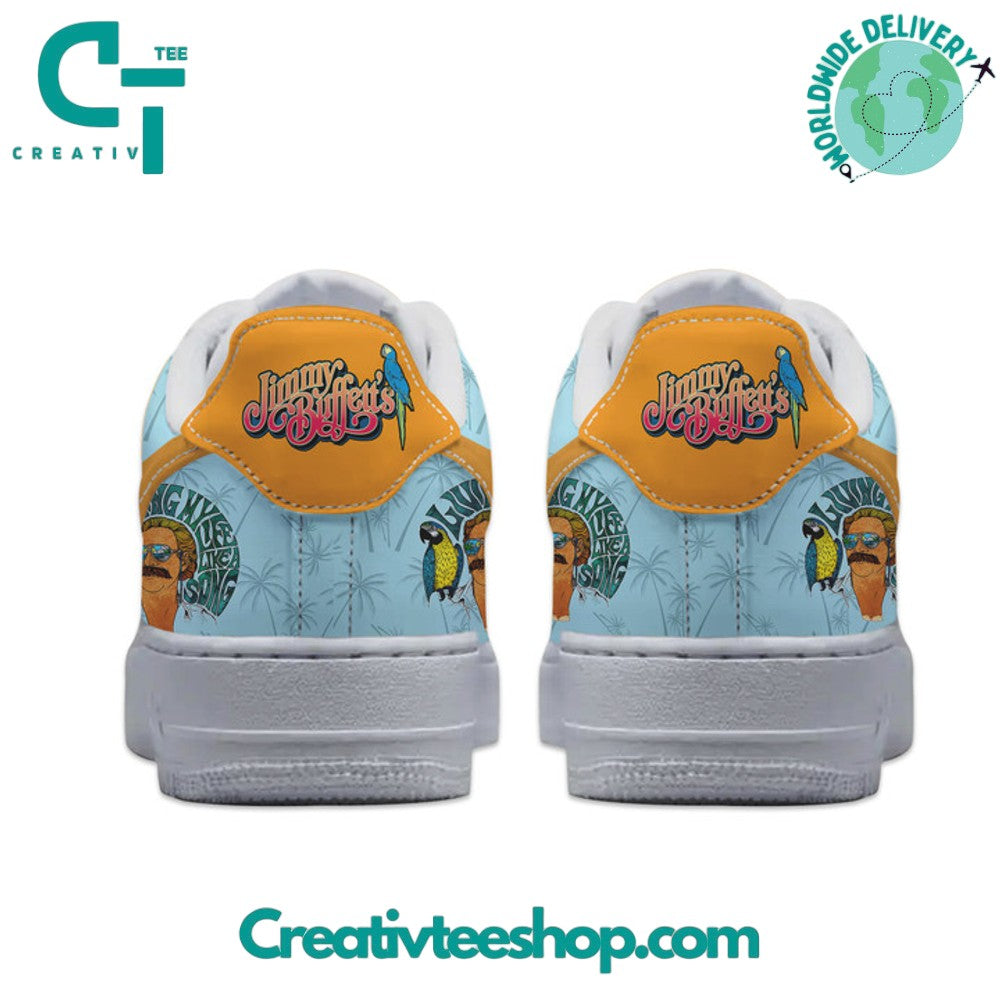 Ideafootwear Jimmy Buffett Living My Life Like A Song Air Low-Top Sneakers Shoes For Men And Women 1
