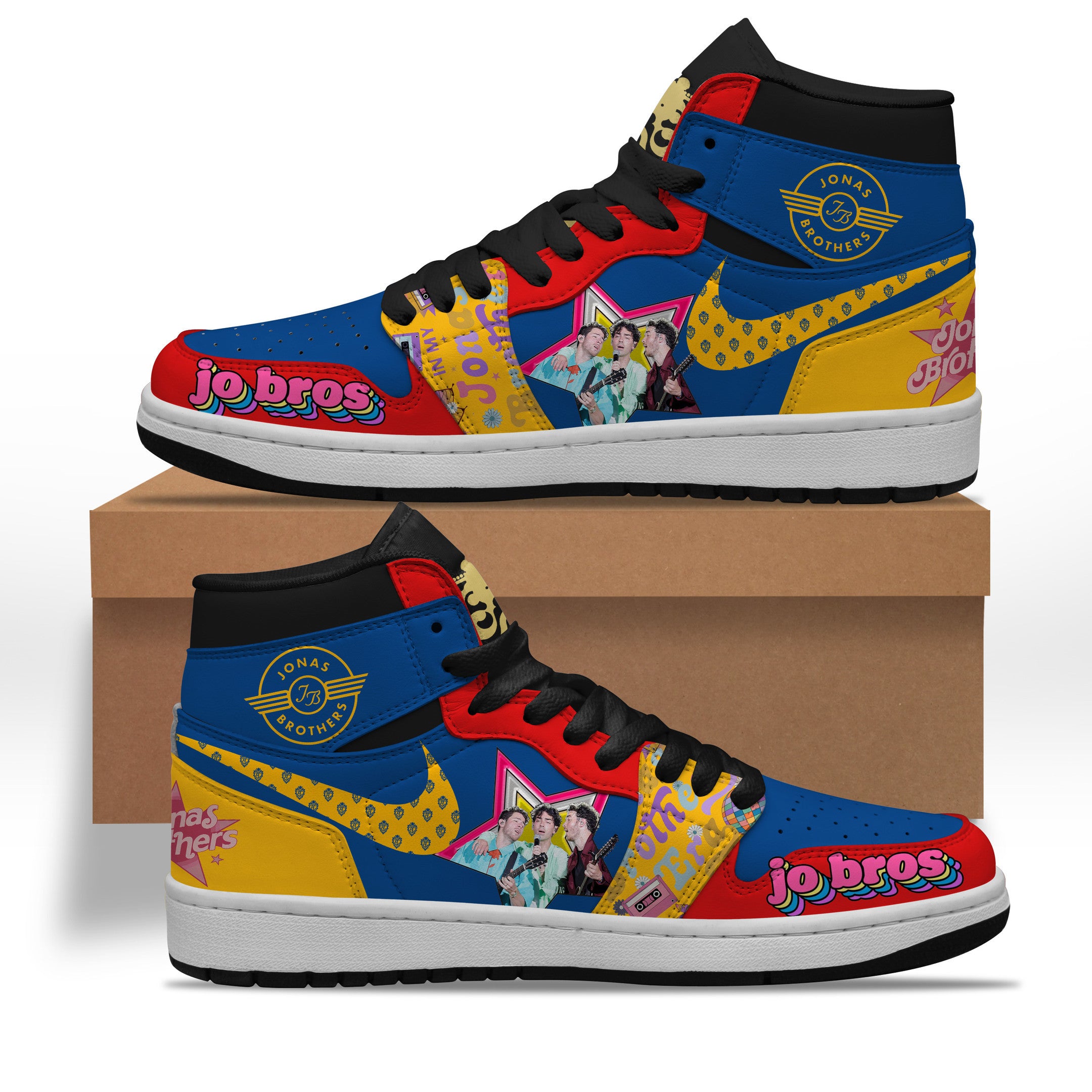 Ideafootwear Jonas Brothers AJ1 High Sneakers Shoes For Men And Women 3