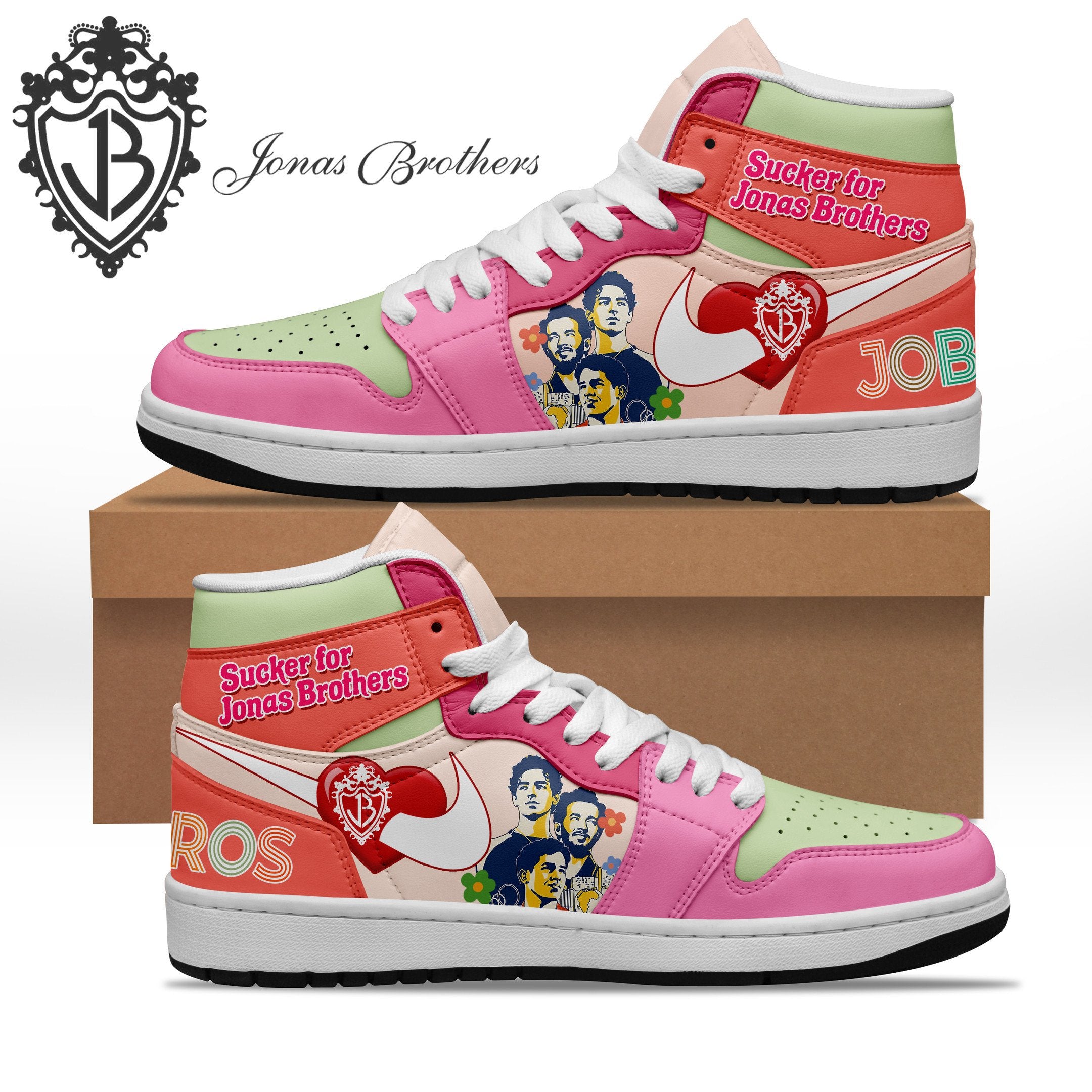 Ideafootwear Jonas Brothers AJ1 High Sneakers Shoes For Men And Women 4