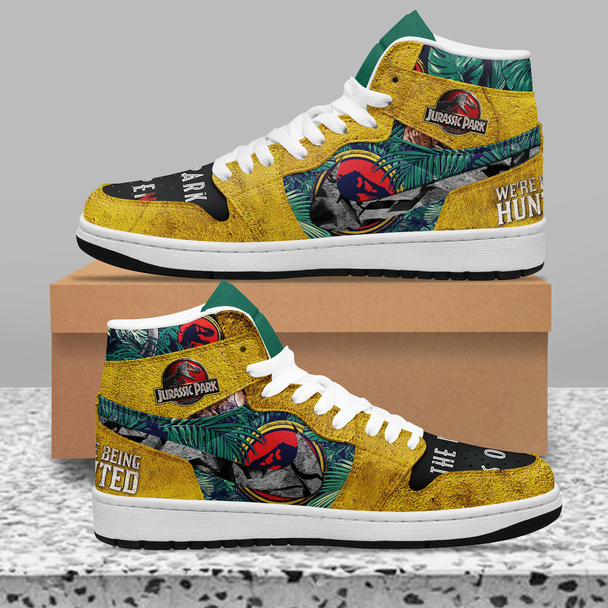 Ideafootwear Jurassic Park AJ1 High Sneakers Shoes For Men And Women 3