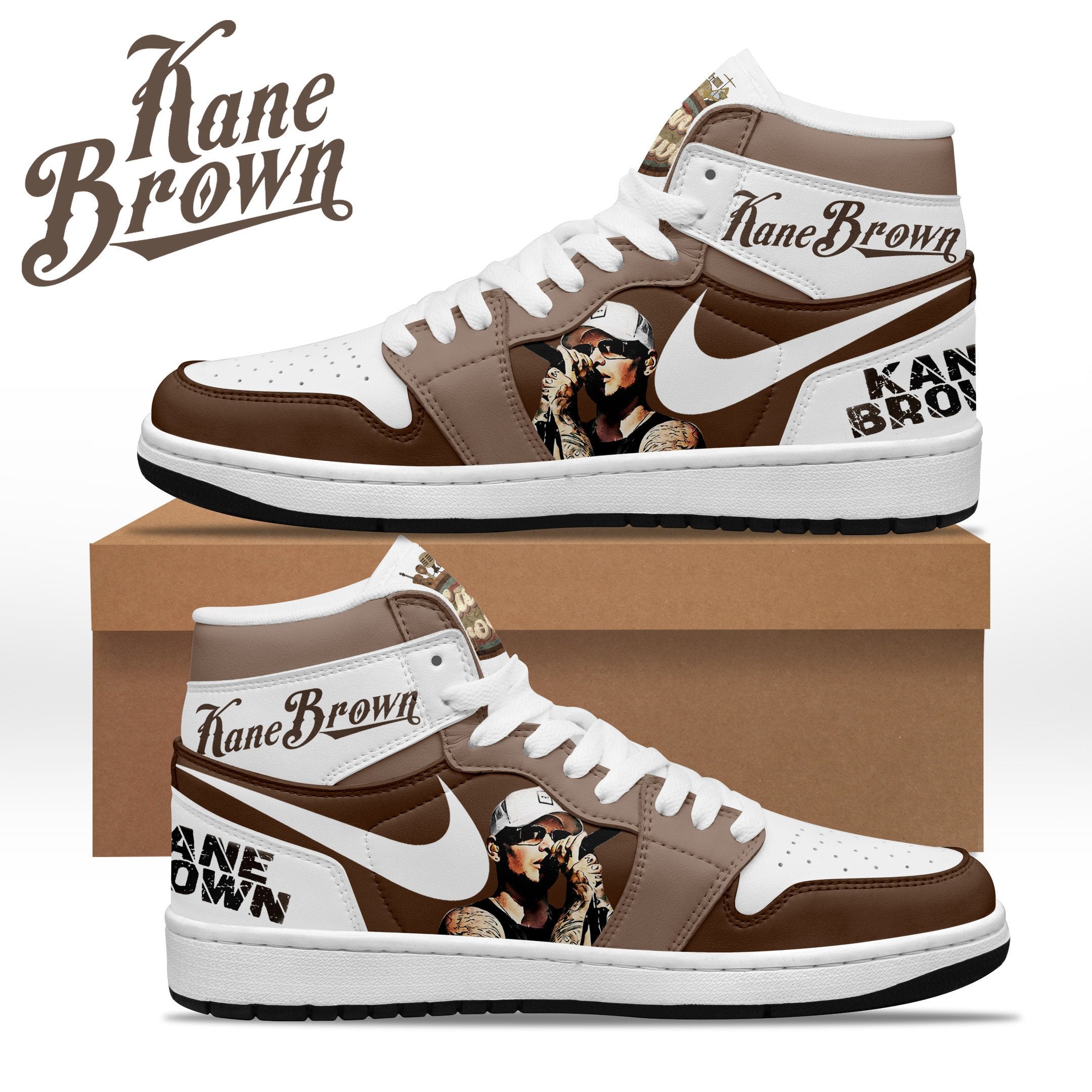 Ideafootwear Kane Brown AJ1 High Sneakers Shoes For Men And Women 1