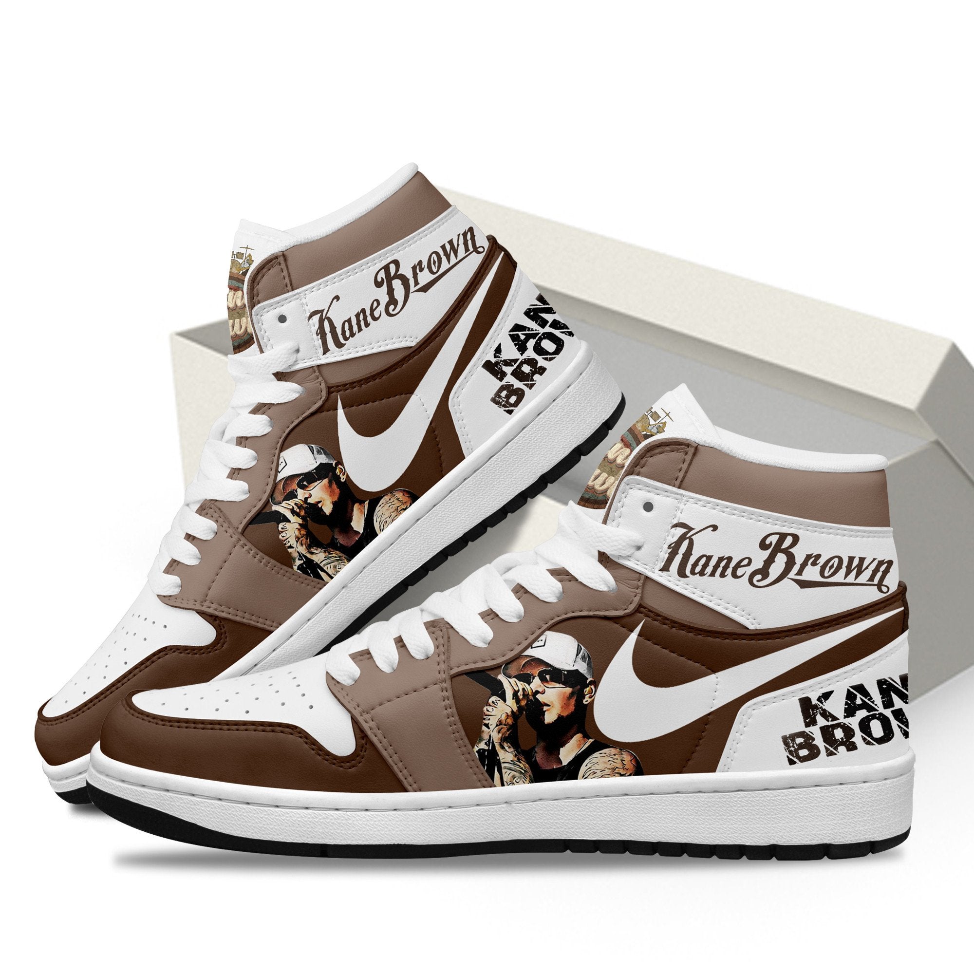 Ideafootwear Kane Brown AJ1 High Sneakers Shoes For Men And Women 1