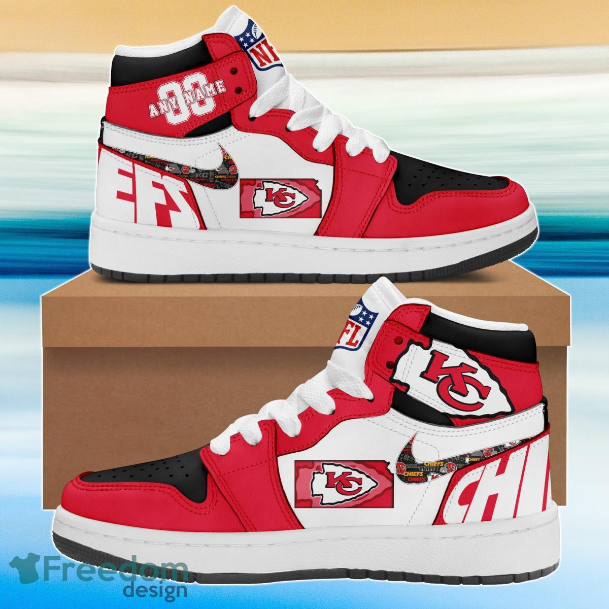Ideafootwear Kansas City Chiefs AJ1 High Sneakers Shoes For Men And Women 2