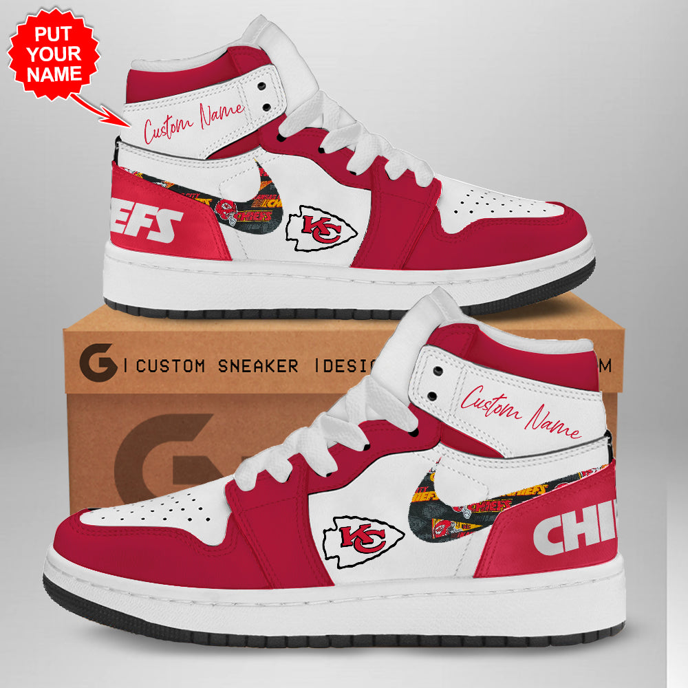Ideafootwear Kansas City Chiefs AJ1 High Sneakers Shoes For Men And Women 5