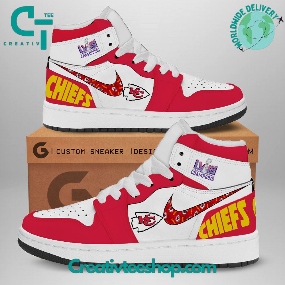 Ideafootwear Kansas City Chiefs AJ1 High Sneakers Shoes For Men And Women 13