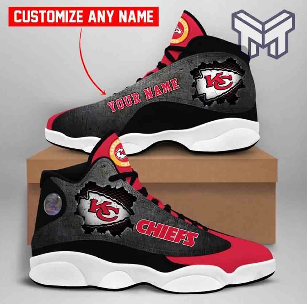 Ideafootwear Kansas City Chiefs AJ13 Sneakers Shoes For Men And Women 2