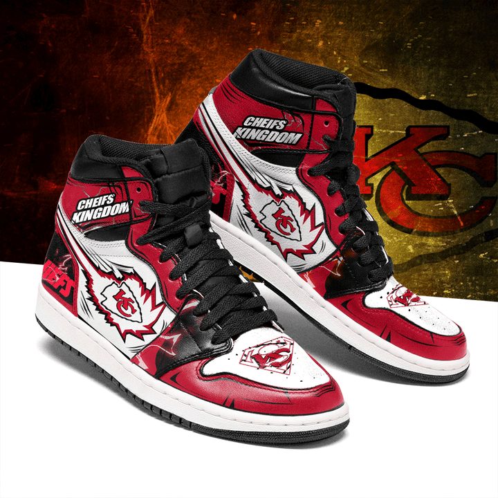 Ideafootwear Kansas City Chiefs NFL AJ1 High Sneakers Shoes For Men And Women 8