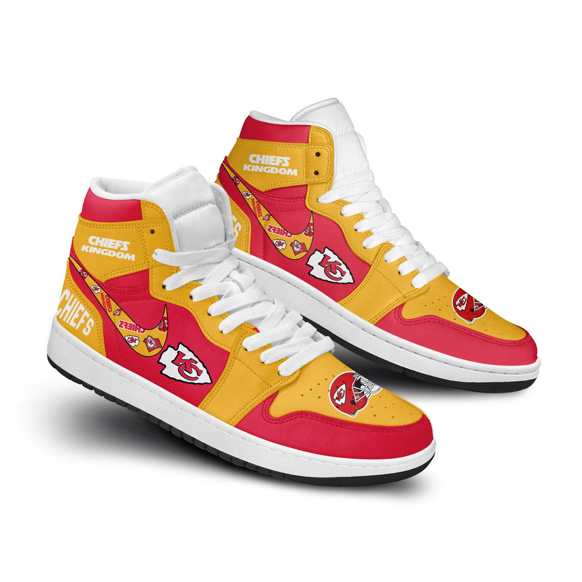 Ideafootwear Kansas City Chiefs AJ1 High Sneakers Shoes For Men And Women 22