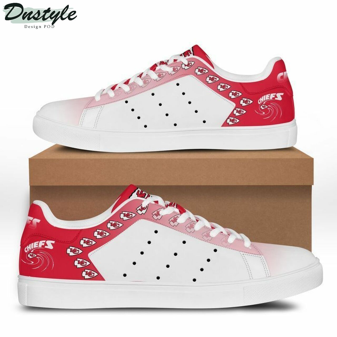 Ideafootwear Kansas City Chiefs Skate Stan Shoes Sneakes For Men And Women 3