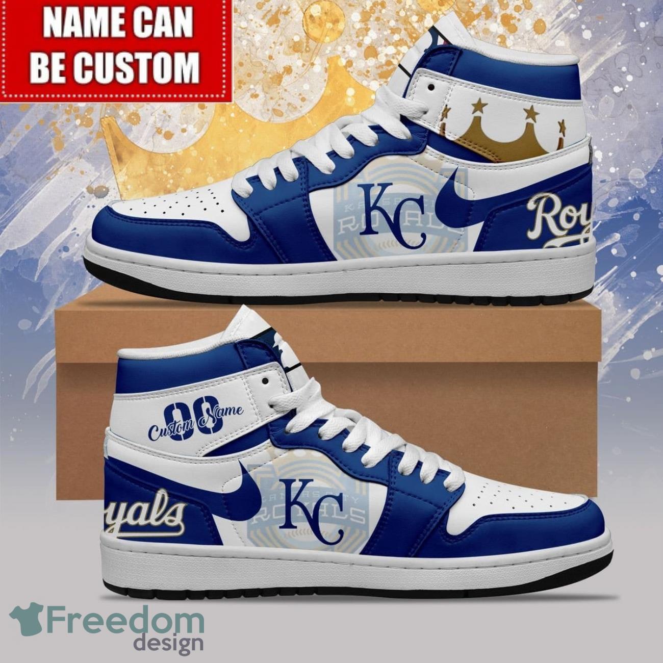 Ideafootwear Kansas City Royals AJ1 High Sneakers Shoes For Men And Women 1