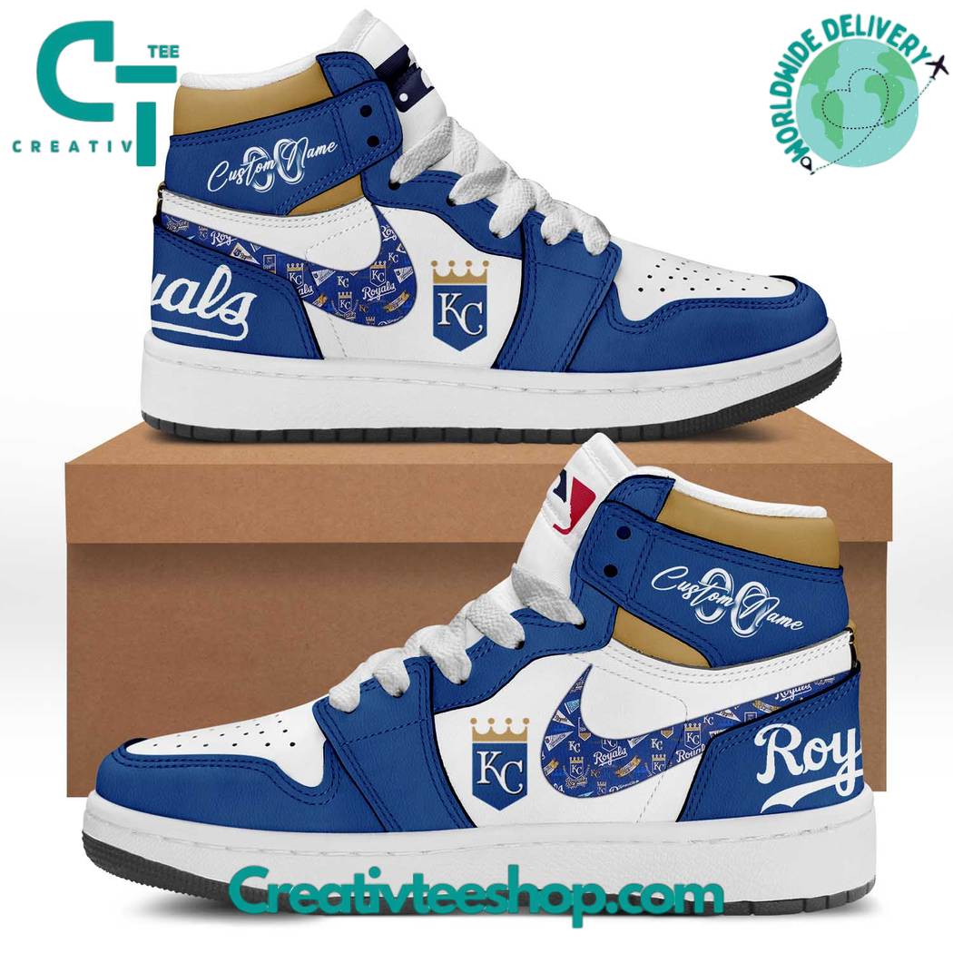 Ideafootwear Kansas City Royals AJ1 High Sneakers Shoes For Men And Women 5