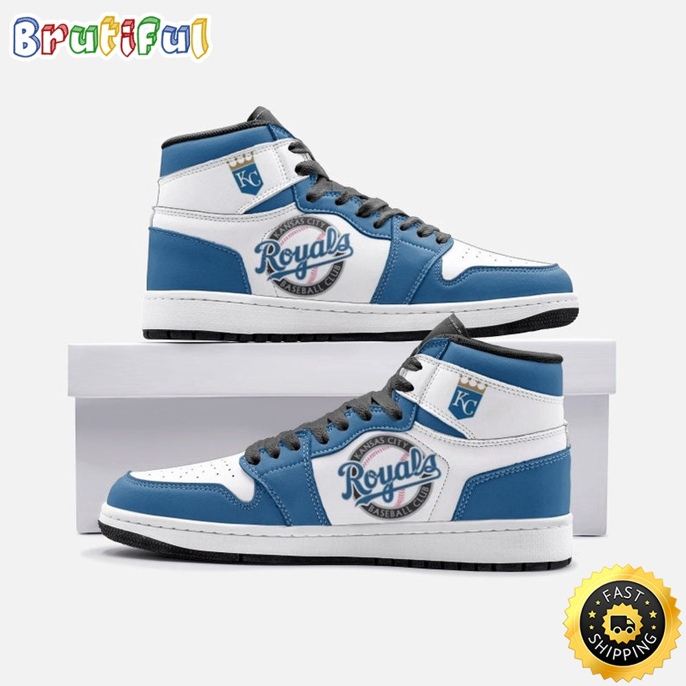 Ideafootwear Kansas City Royals MLB AJ1 High Sneakers Shoes For Men And Women 3