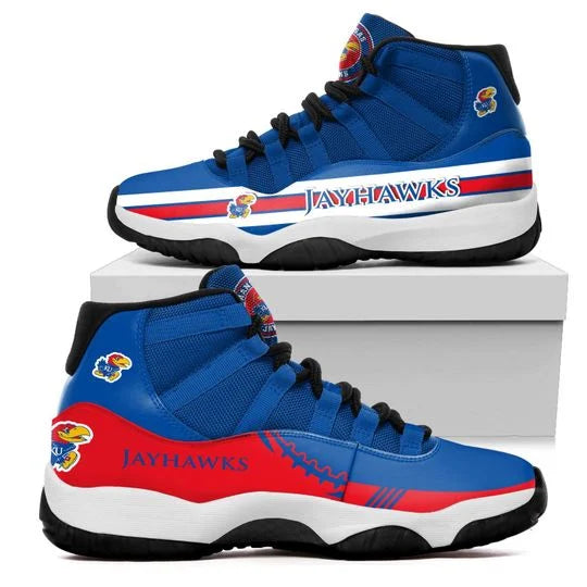 Ideafootwear Kansas Jayhawks AJ13 Sneakers Shoes For Men And Women 2