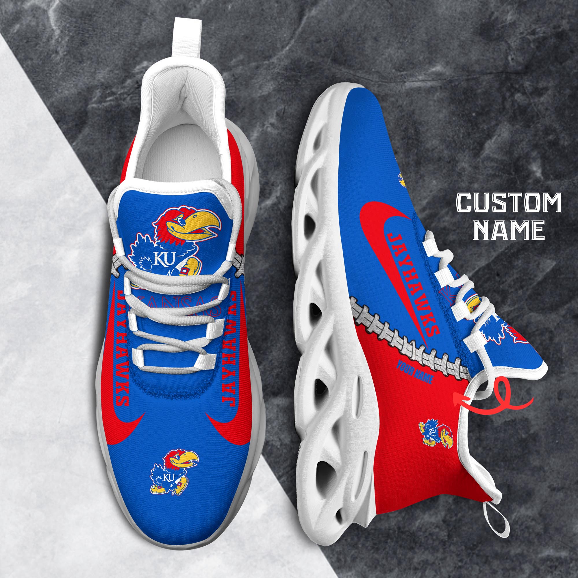 Ideafootwear Kansas Jayhawks Max Soul Shoes Sneakers For Men And Women 1