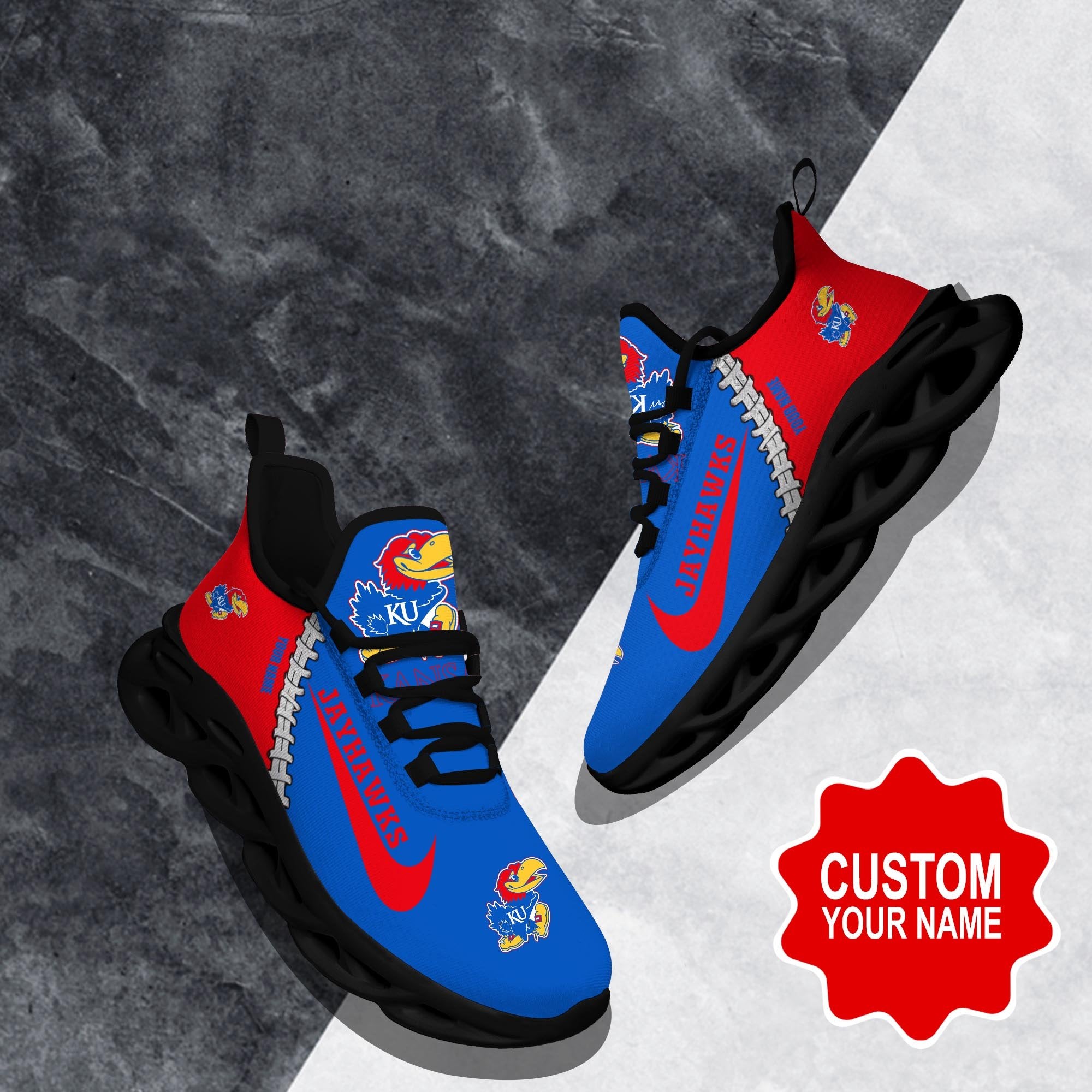 Ideafootwear Kansas Jayhawks Max Soul Shoes Sneakers For Men And Women 1