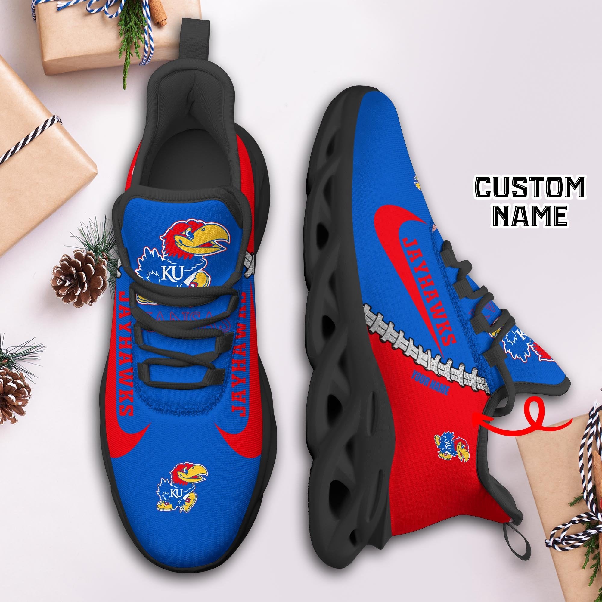 Ideafootwear Kansas Jayhawks Max Soul Shoes Sneakers For Men And Women 1