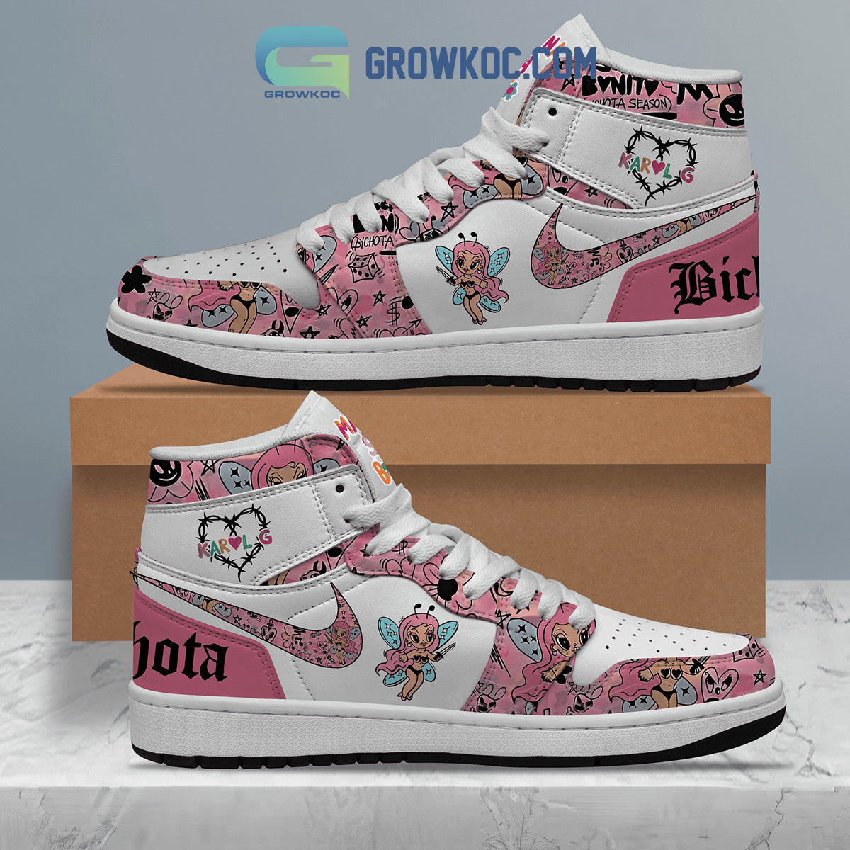 Ideafootwear Karol G AJ1 High Sneakers Shoes For Men And Women 3