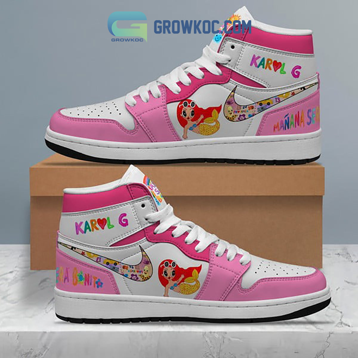 Ideafootwear Karol G AJ1 High Sneakers Shoes For Men And Women 2