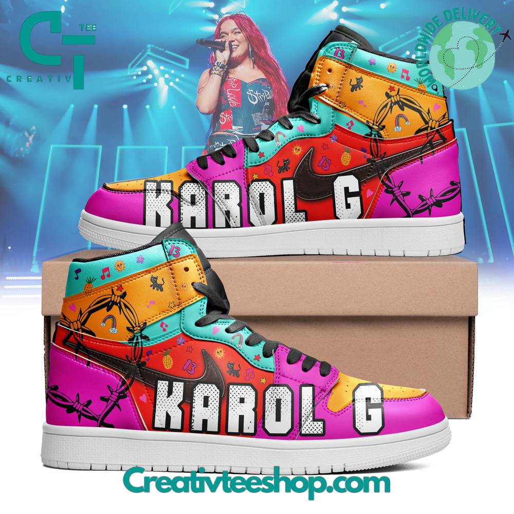 Ideafootwear Karol G AJ1 High Sneakers Shoes For Men And Women 6