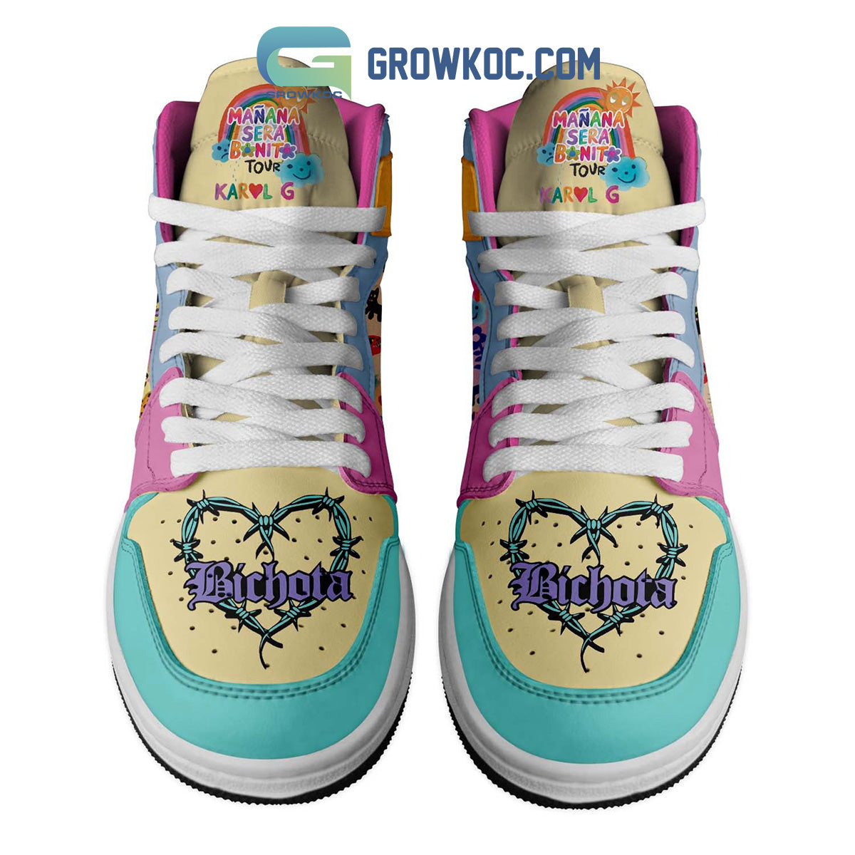 Ideafootwear Karol G AJ1 High Sneakers Shoes For Men And Women 4