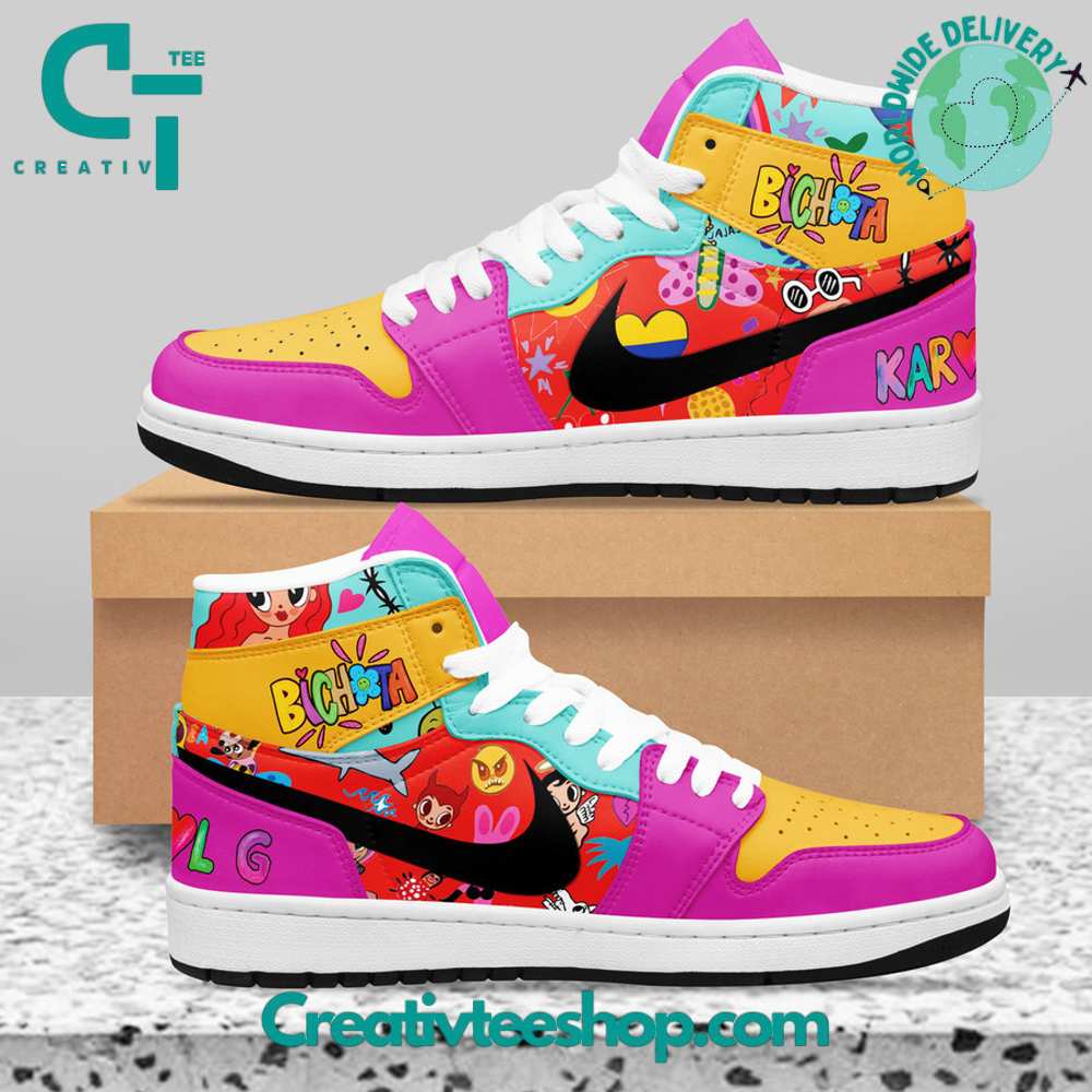 Ideafootwear Karol G AJ1 High Sneakers Shoes For Men And Women 5