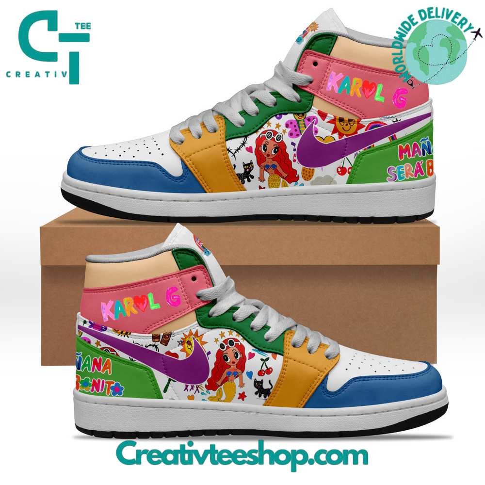Ideafootwear Karol G Mermaid AJ1 High Sneakers Shoes For Men And Women 1