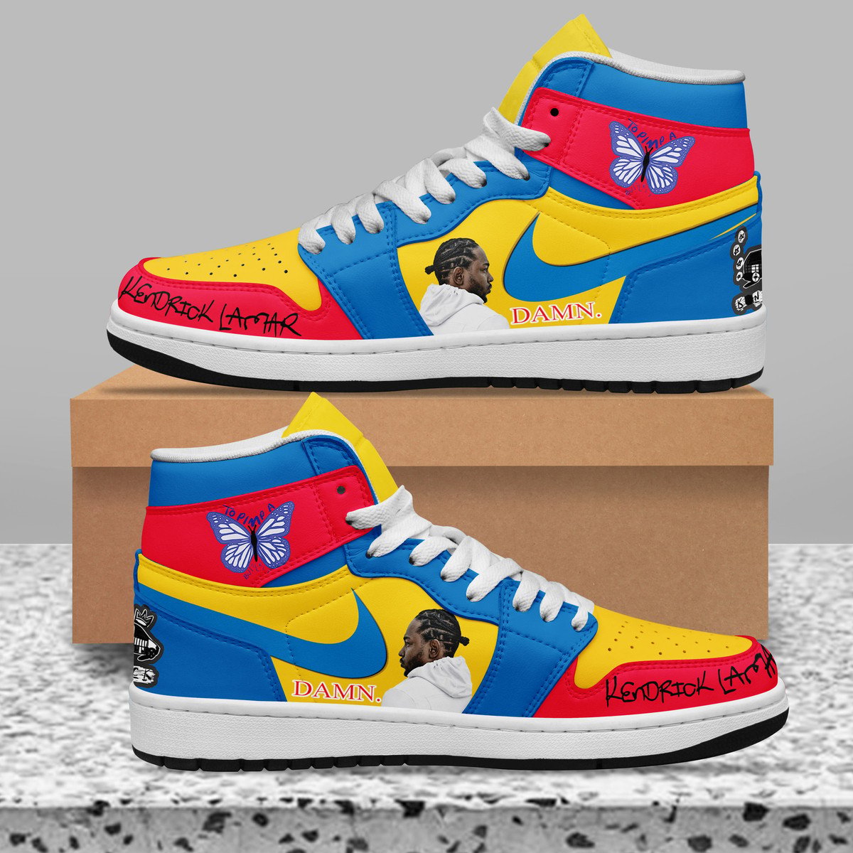 Ideafootwear Kendrick Lamar AJ1 High Sneakers Shoes For Men And Women 1