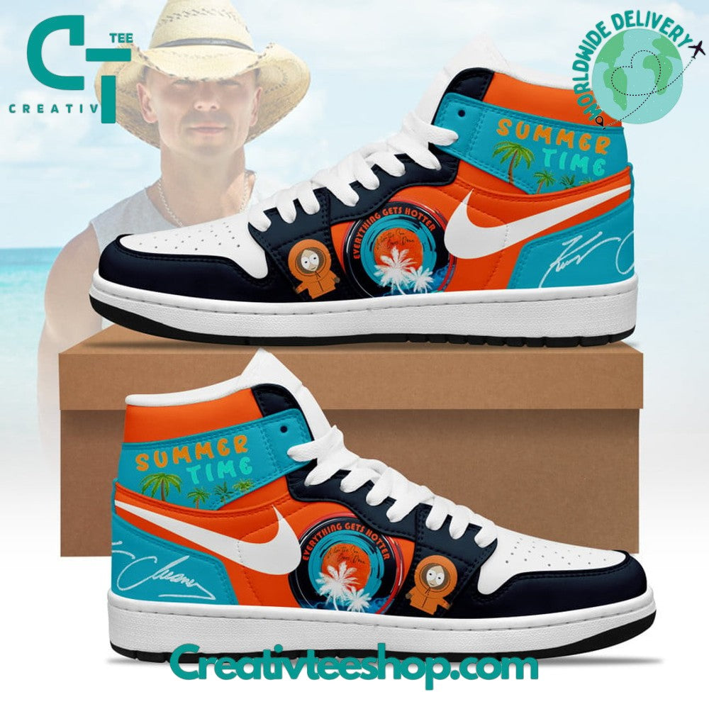 Ideafootwear Kenny Chesney Summer Time AJ1 High Sneakers Shoes For Men And Women 1