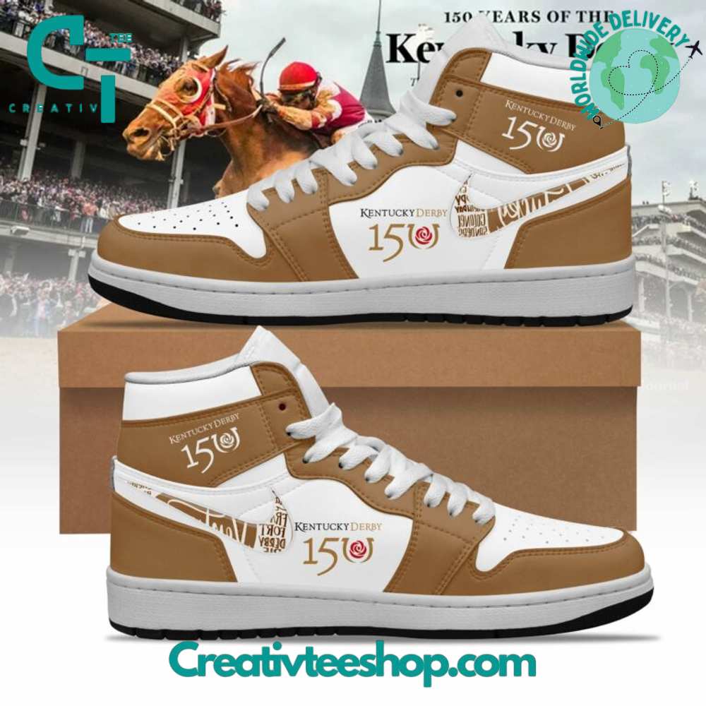 Ideafootwear Kentucky Derby 150 Years AJ1 High Sneakers Shoes For Men And Women 1
