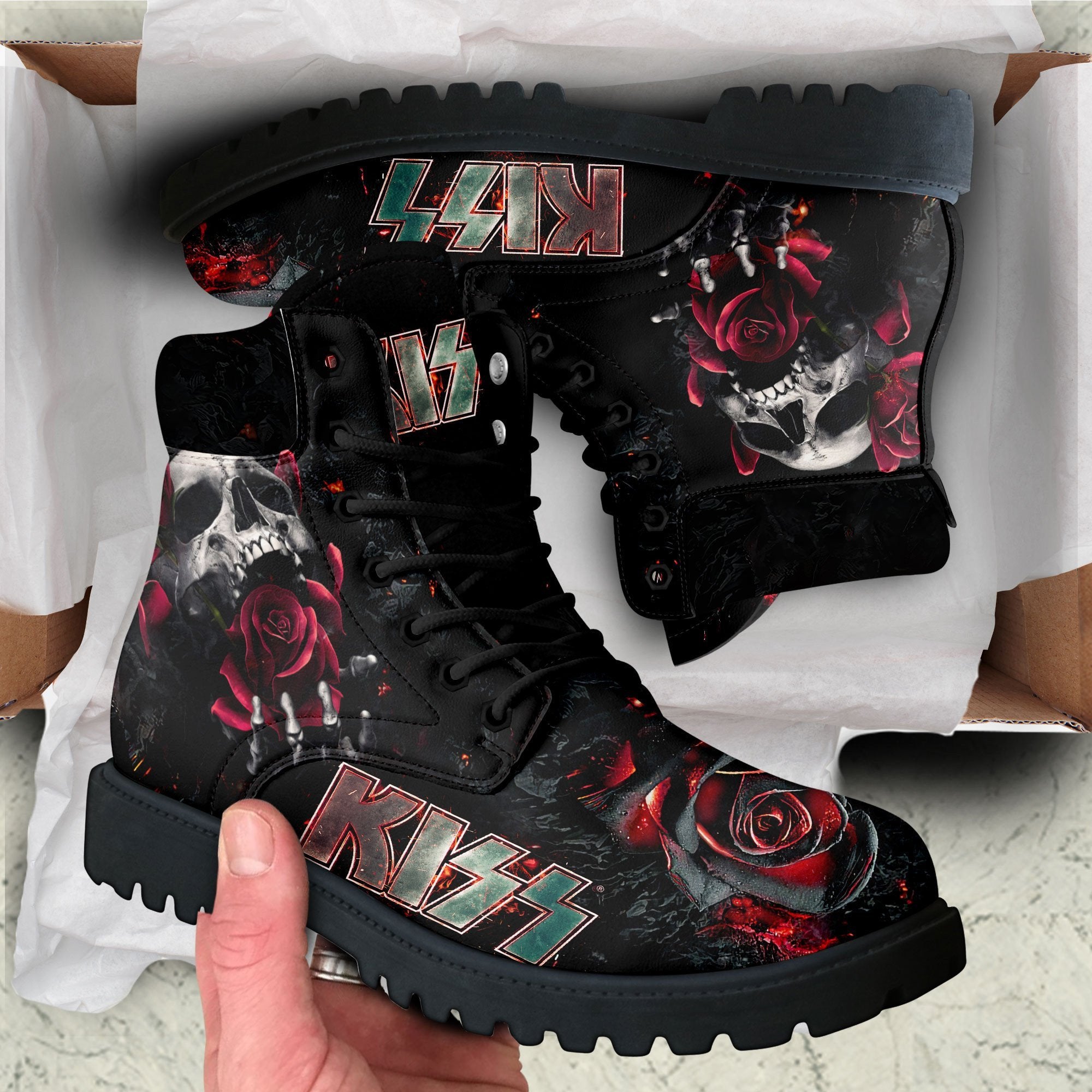 Ideafootwear Kiss AJ1 High Sneakers Shoes For Men And Women 5