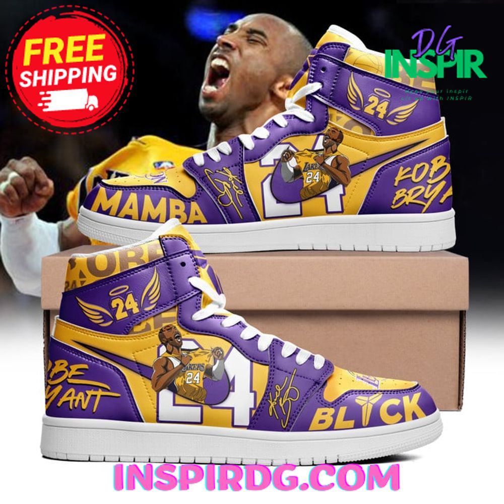 Ideafootwear Kobe Bryant Blick Mamba High AJ1 High Sneakers Shoes For Men And Women 1