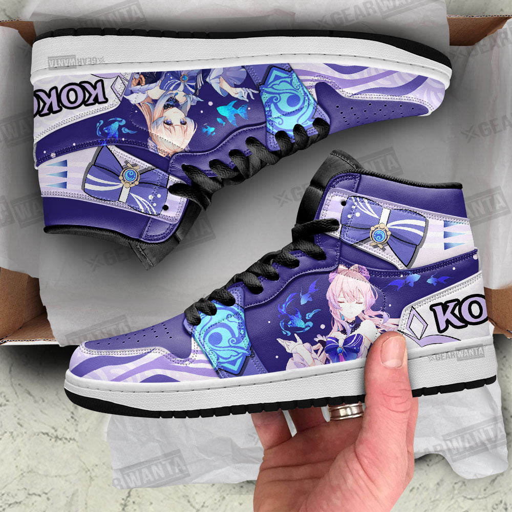 Ideafootwear Kokomi Genshin Impact AJ1 High Sneakers Shoes For Men And Women 1