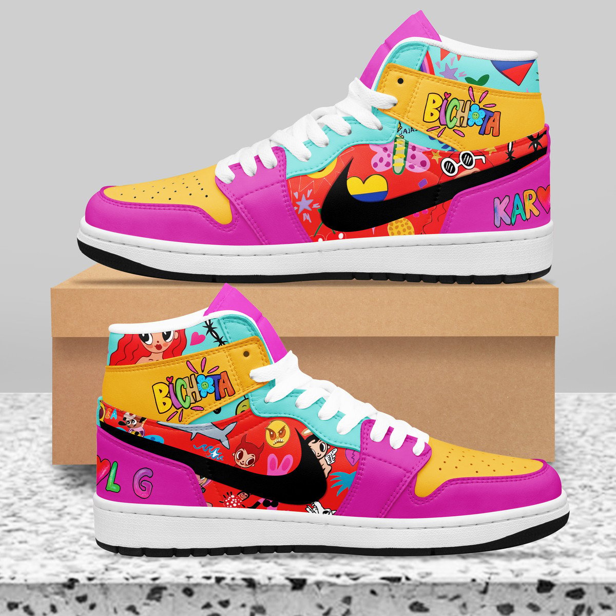 Ideafootwear Korn AJ1 High Sneakers Shoes For Men And Women 4
