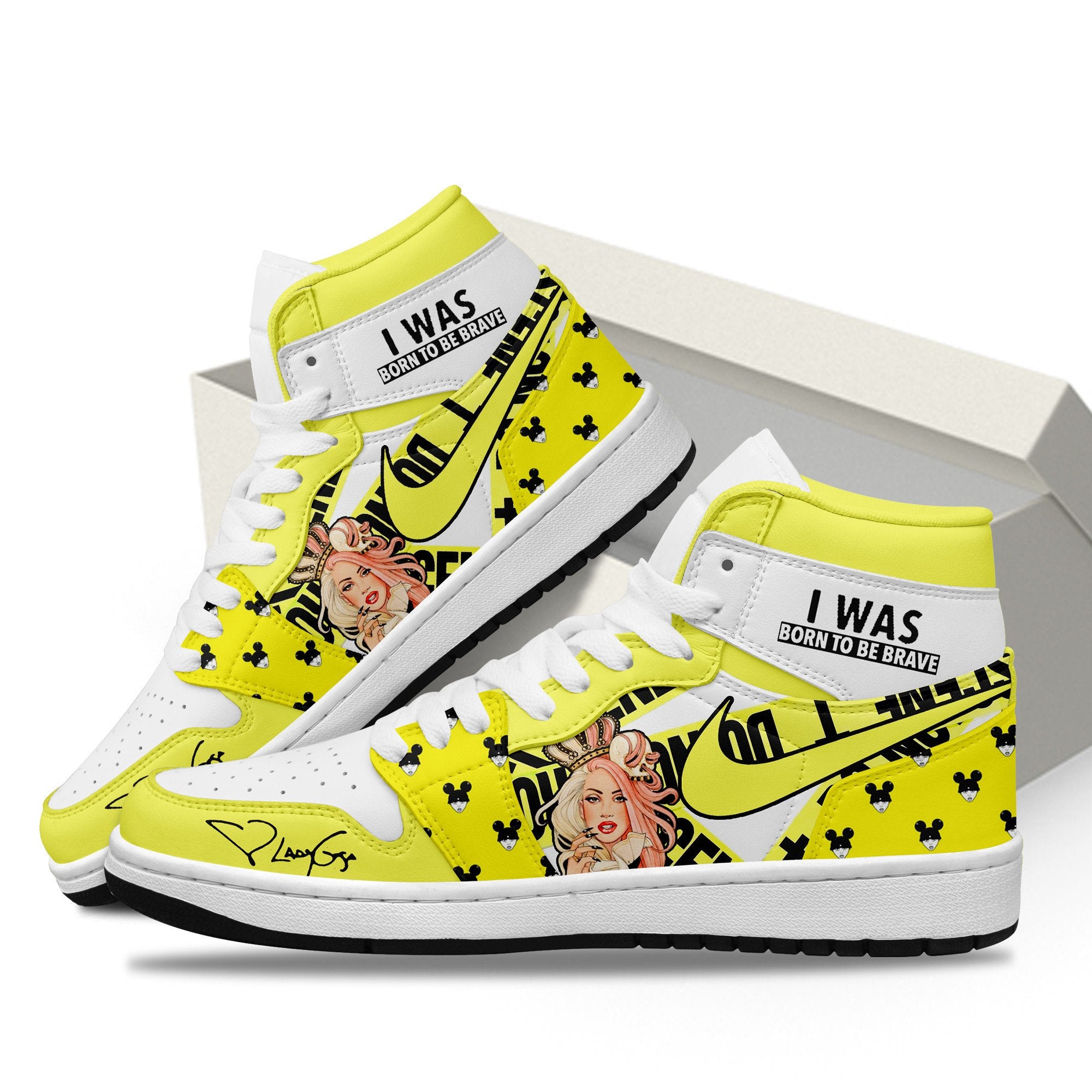 Ideafootwear Lady Gaga AJ1 High Sneakers Shoes For Men And Women 1
