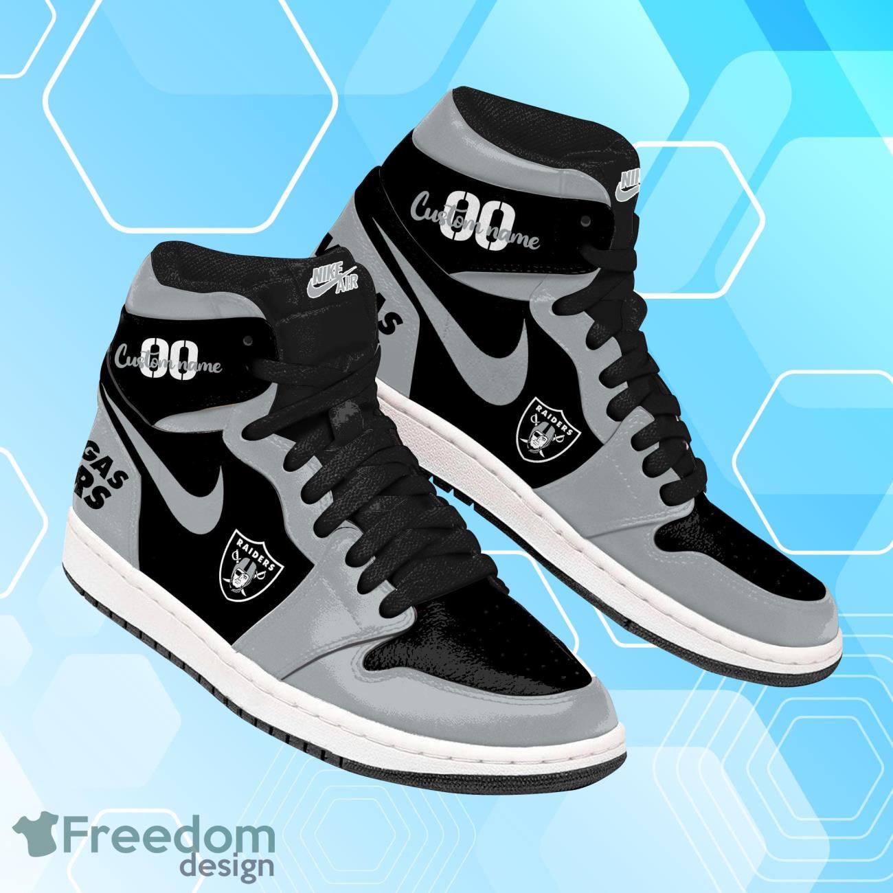 Ideafootwear Las Vegas Raiders AJ1 High Sneakers Shoes For Men And Women 2