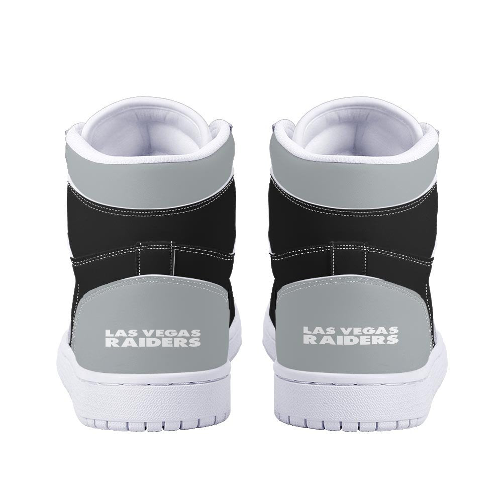 Ideafootwear Las Vegas Raiders AJ1 High Sneakers Shoes For Men And Women 12
