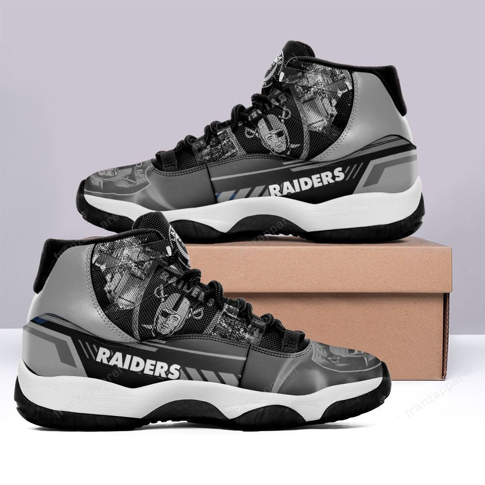 Ideafootwear Las Vegas Raiders AJ13 Sneakers Shoes For Men And Women 14
