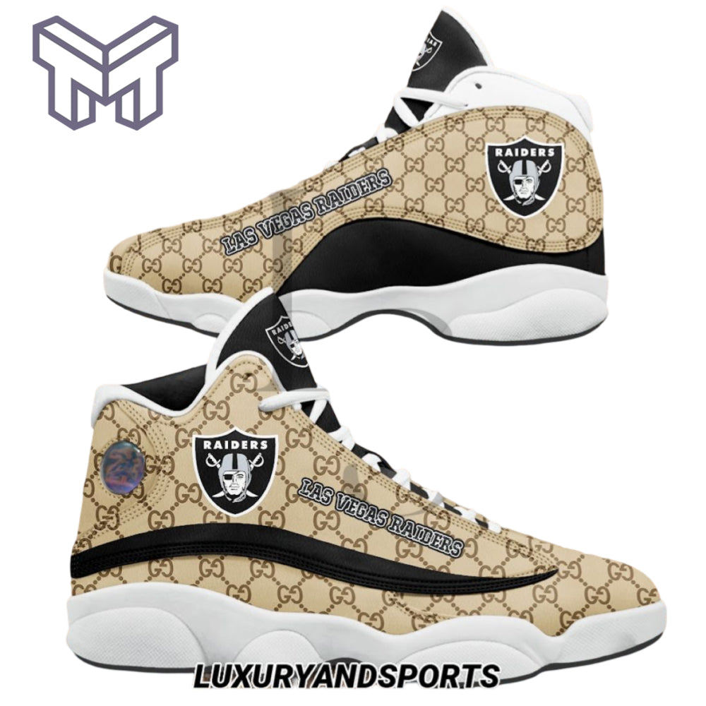 Ideafootwear Las Vegas Raiders AJ13 Sneakers Shoes For Men And Women 7