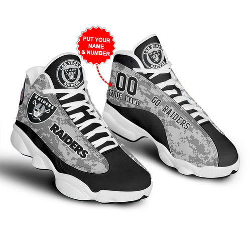 Ideafootwear Las Vegas Raiders AJ13 Sneakers Shoes For Men And Women 5