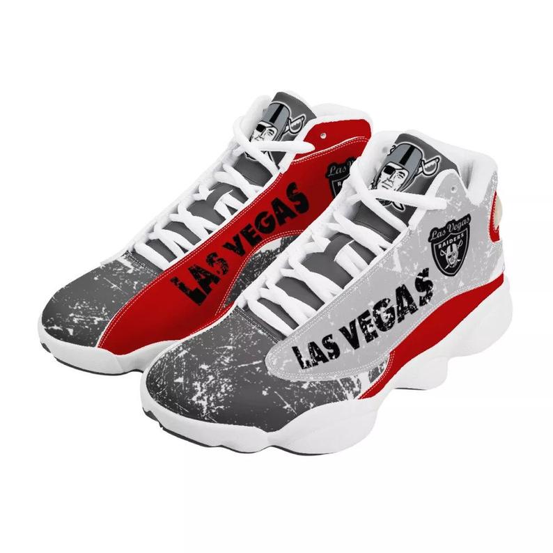 Ideafootwear Las Vegas Raiders AJ13 Sneakers Shoes For Men And Women 17