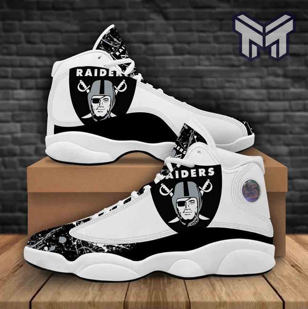 Ideafootwear Las Vegas Raiders AJ13 Sneakers Shoes For Men And Women 9